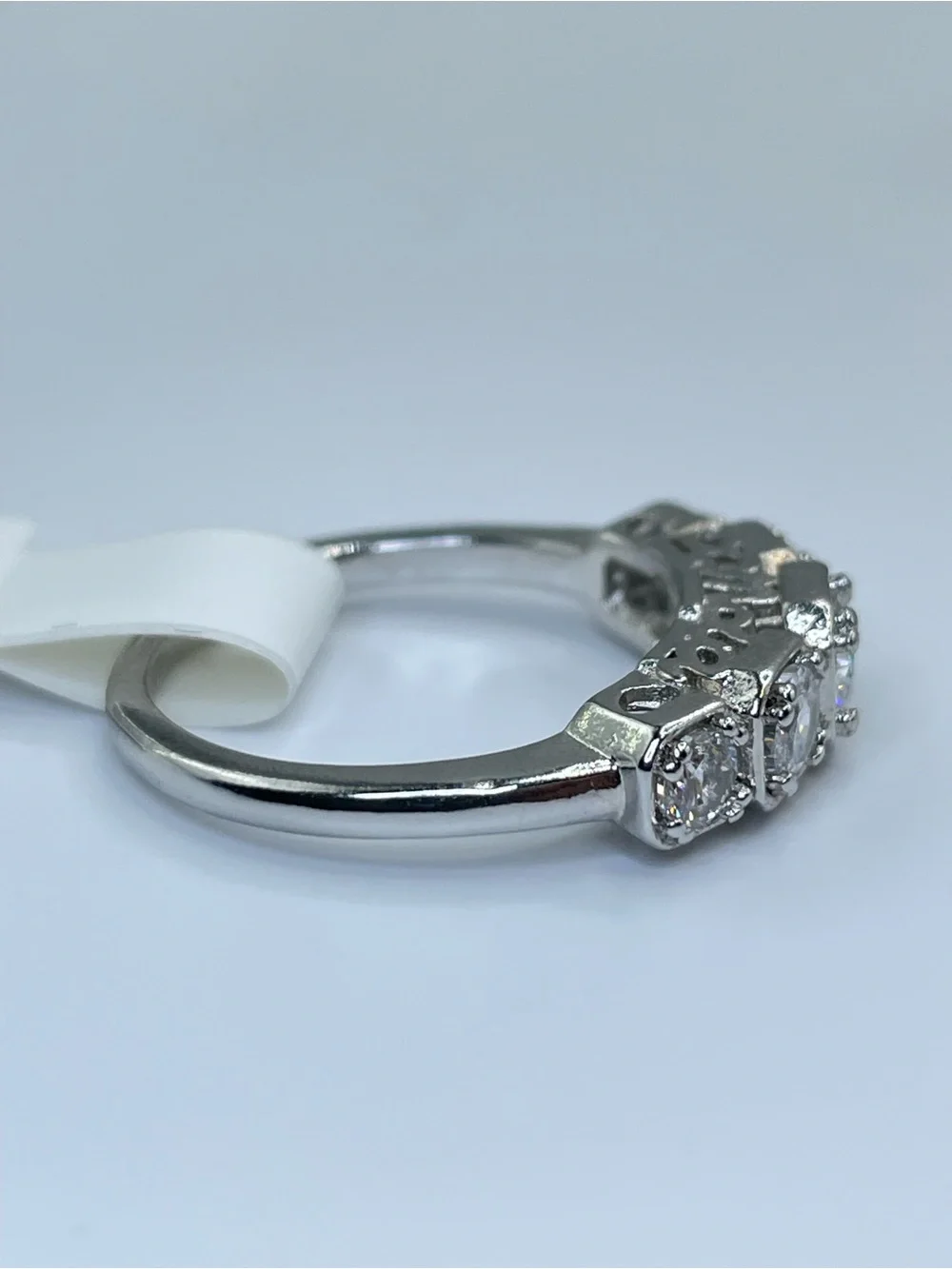 Swarovski Crystal Elements White Crystal Band Ring Minimalist Sz 6